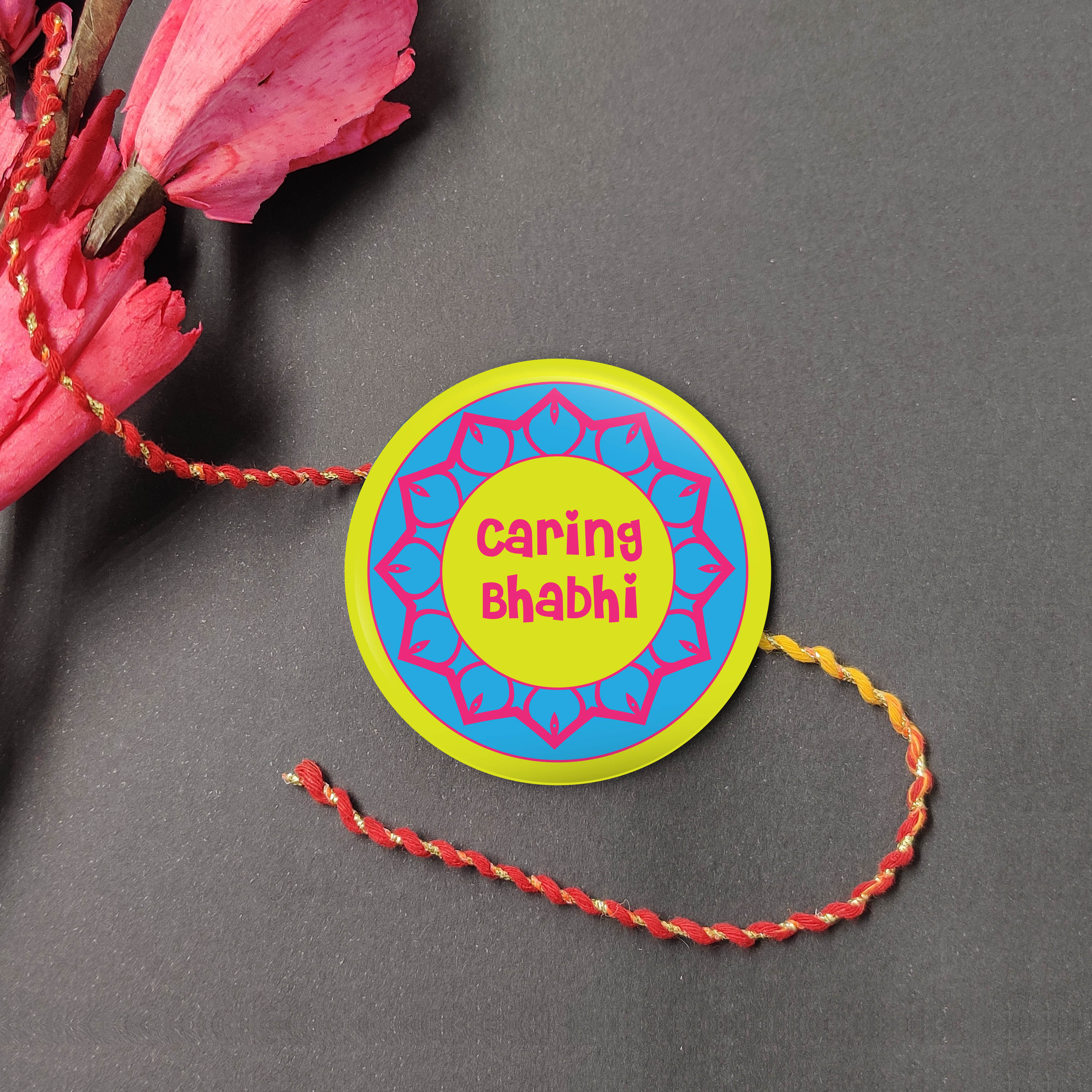 Indianvibez Caring Bhabhi Metal Rakhi/Lumba with Fridge Magnet - Kids Rakhi - Distacart