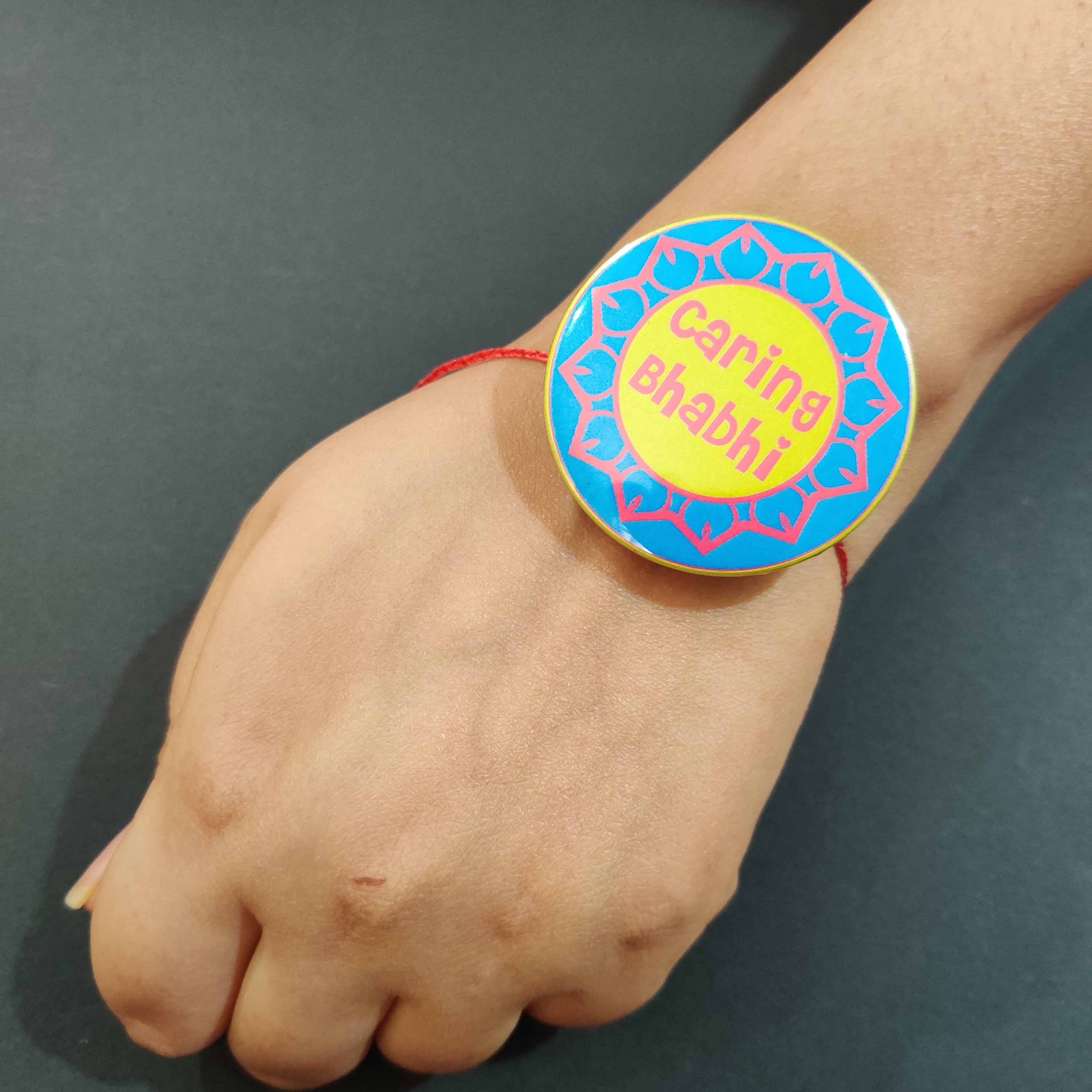 Indianvibez Caring Bhabhi Metal Rakhi/Lumba with Fridge Magnet - Kids Rakhi - Distacart