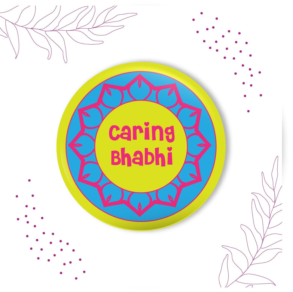 Indianvibez Caring Bhabhi Metal Rakhi/Lumba with Fridge Magnet - Kids Rakhi - Distacart