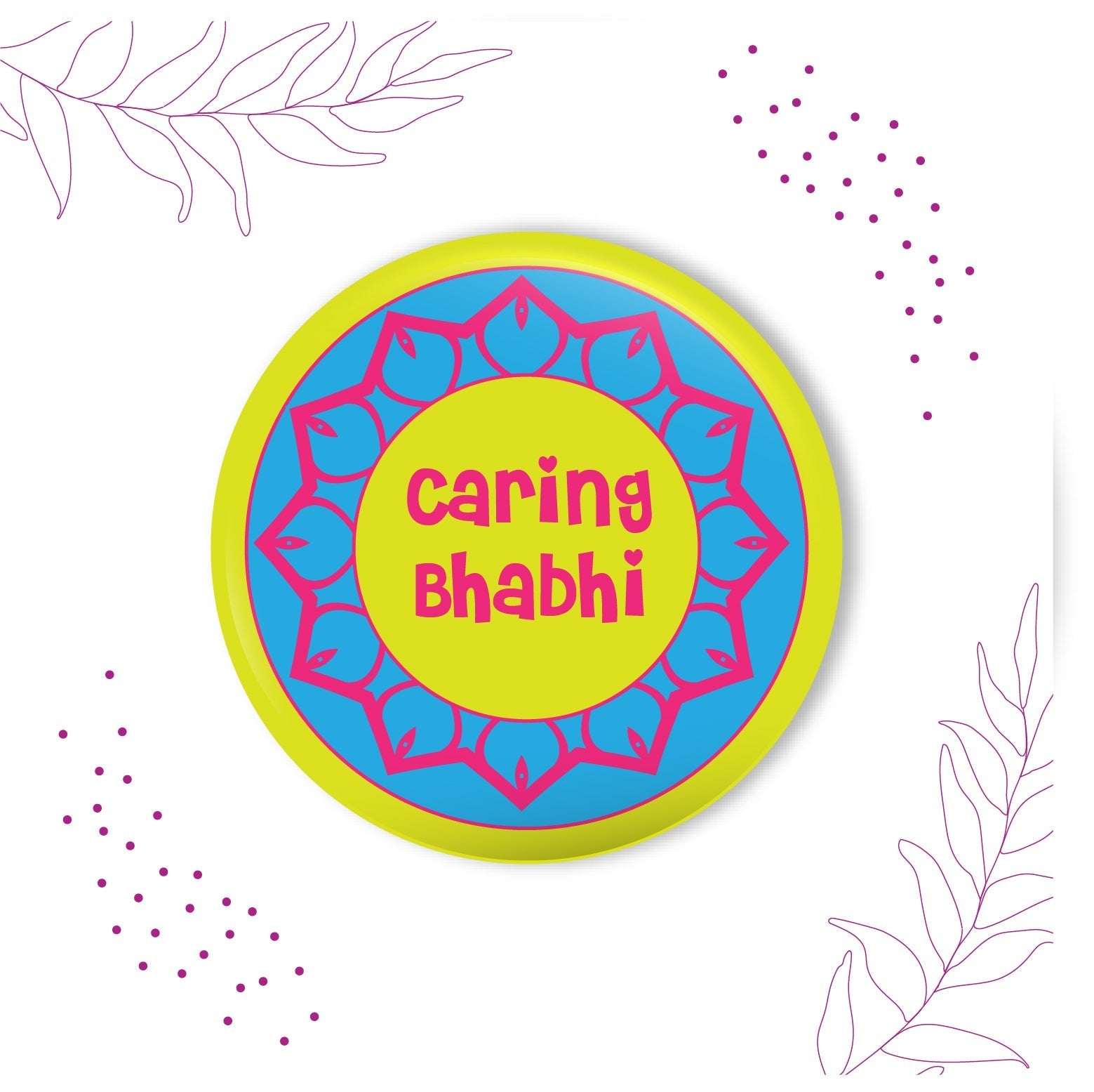 Indianvibez Caring Bhabhi Metal Rakhi/Lumba with Fridge Magnet - Kids Rakhi - Distacart
