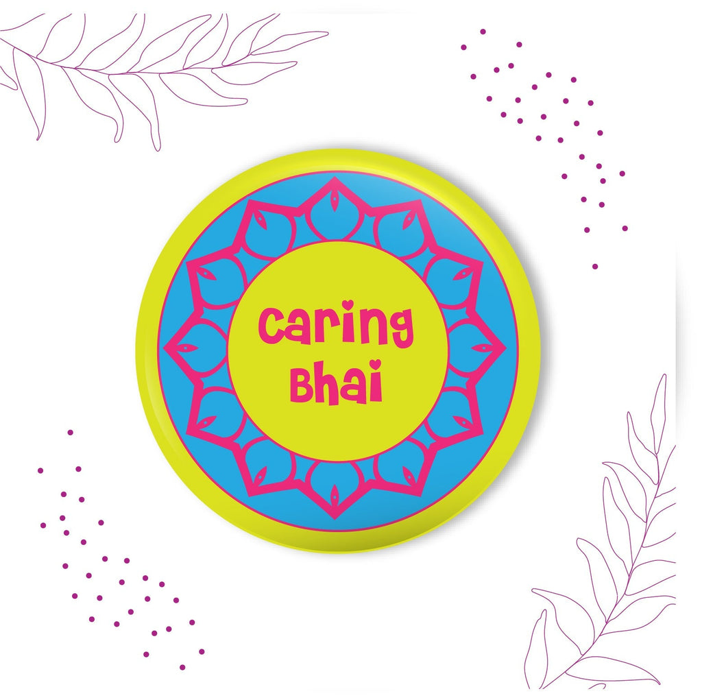 Indianvibez Caring Bhai Metal Rakhi with Fridge Magnet - Kids Rakhi
