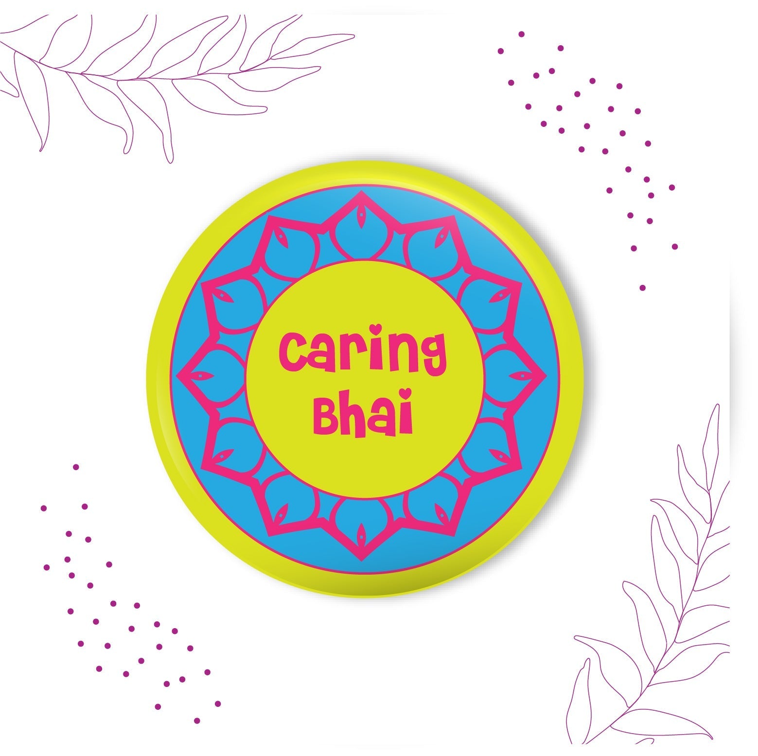 Indianvibez Caring Bhai Metal Rakhi with Fridge Magnet - Kids Rakhi