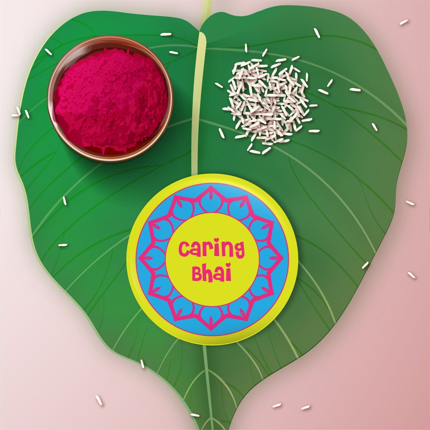 Indianvibez Caring Bhai Metal Rakhi with Fridge Magnet - Kids Rakhi