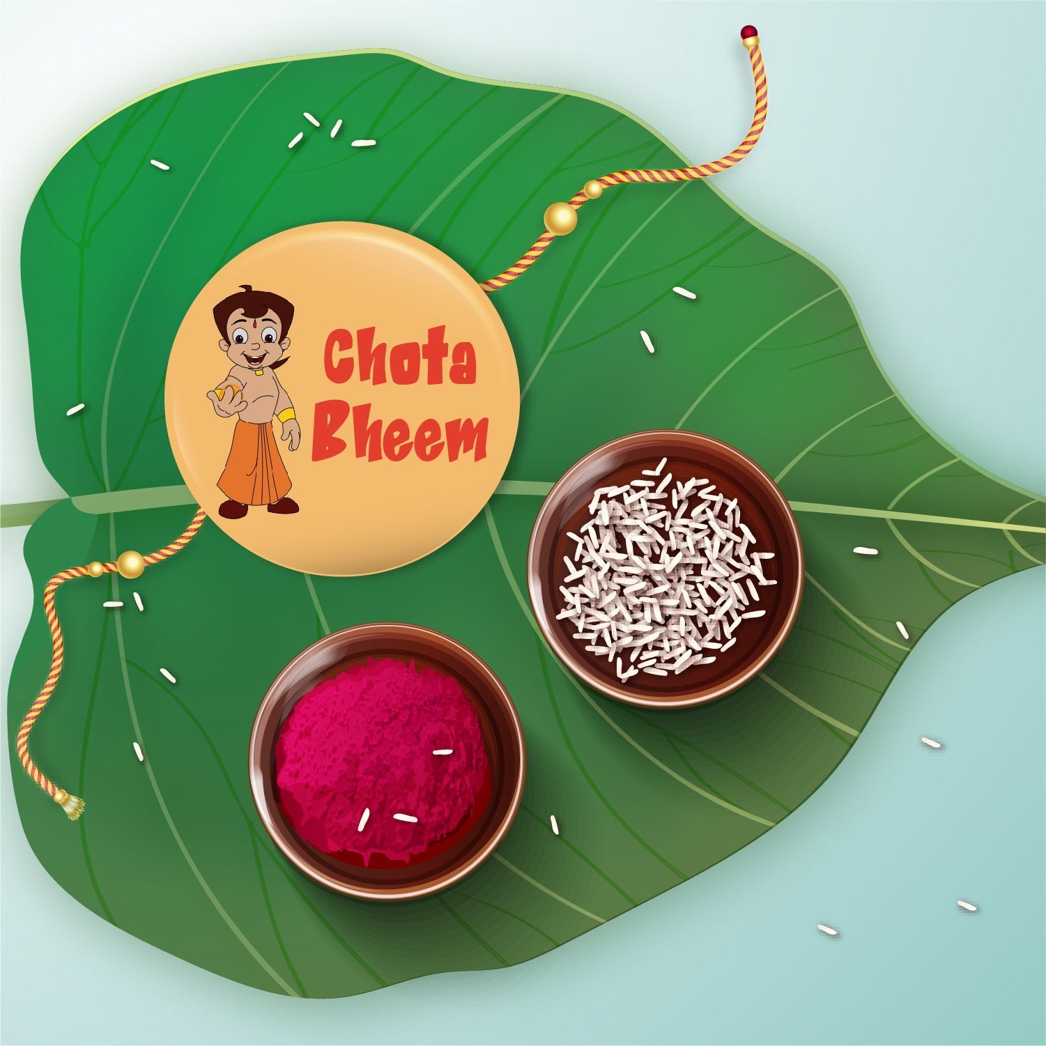 Indianvibez Chota Bheem Metal Rakhi with Fridge Magnet - Kids Rakhi - Distacart