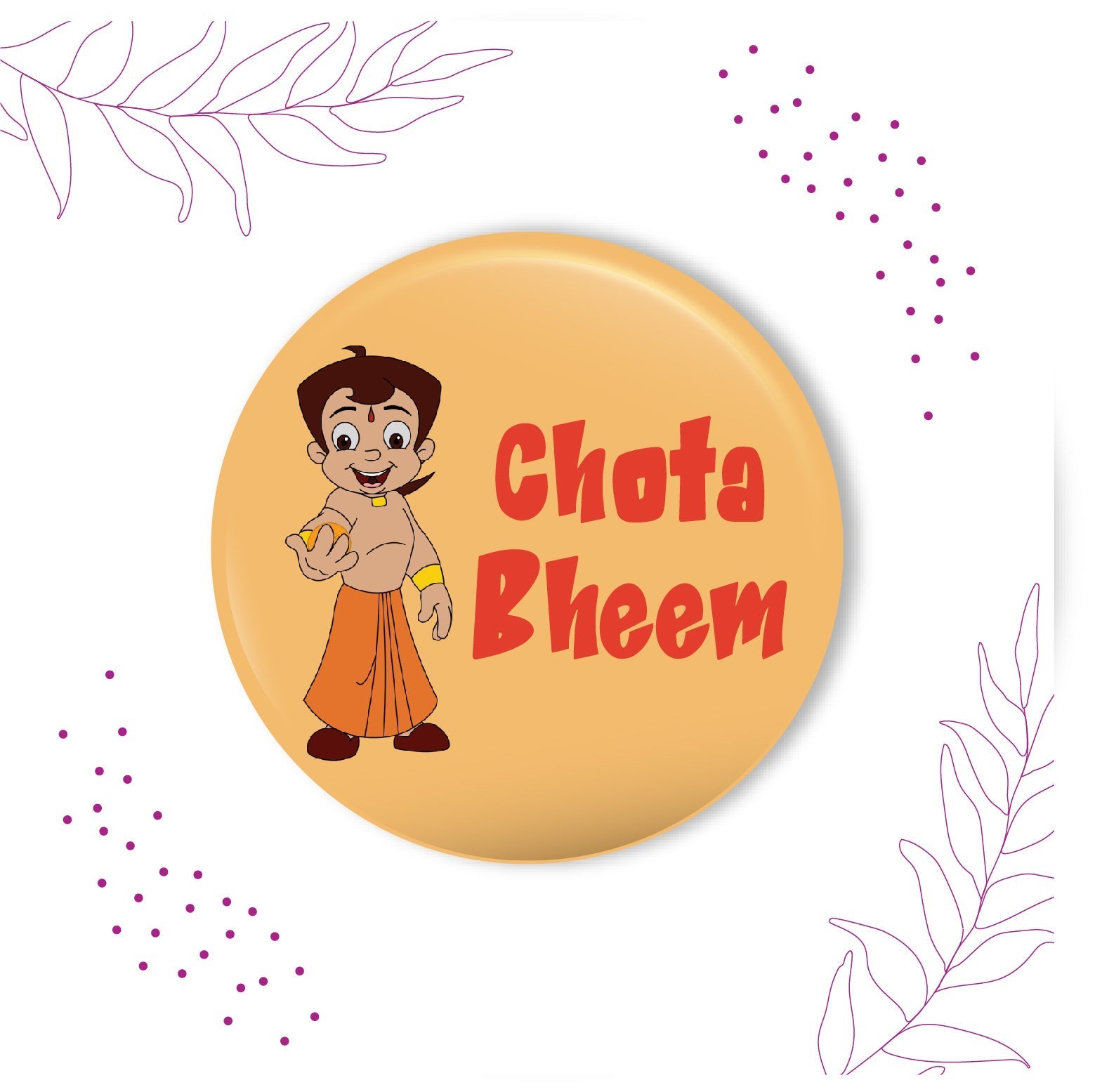 Indianvibez Chota Bheem Metal Rakhi with Fridge Magnet - Kids Rakhi - Distacart