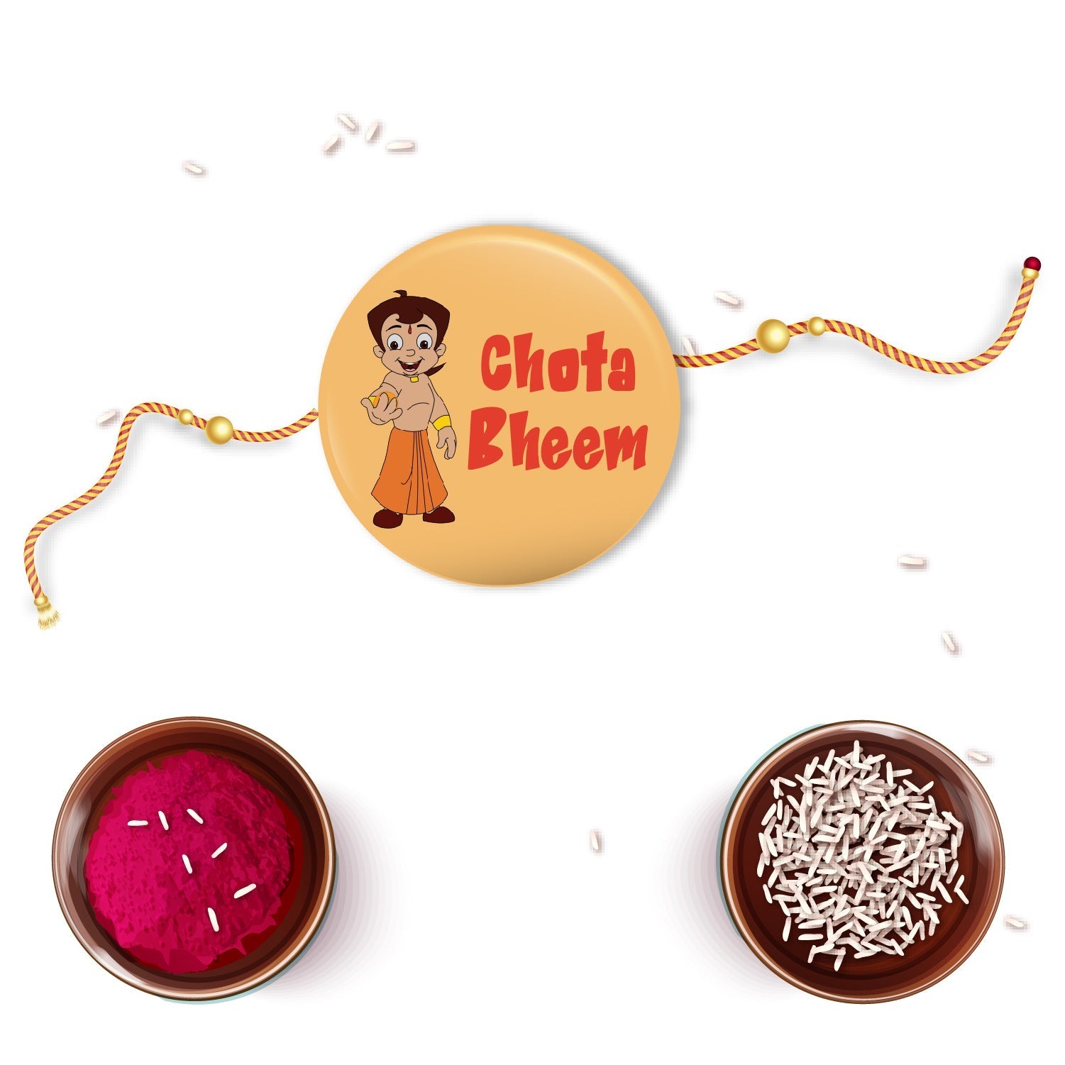 Indianvibez Chota Bheem Metal Rakhi with Fridge Magnet - Kids Rakhi - Distacart