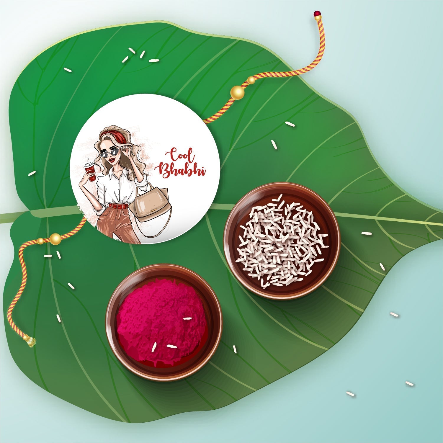 Indianvibez Cool Bhabhi Metal Rakhi/Lumba with Fridge Magnet - Kids Rakhi - Distacart