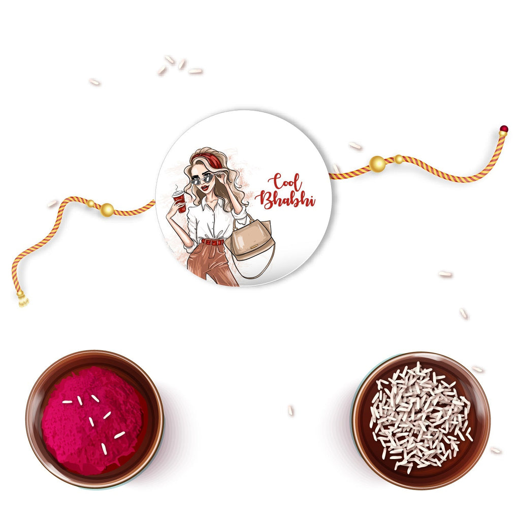 Indianvibez Cool Bhabhi Metal Rakhi/Lumba with Fridge Magnet - Kids Rakhi - Distacart