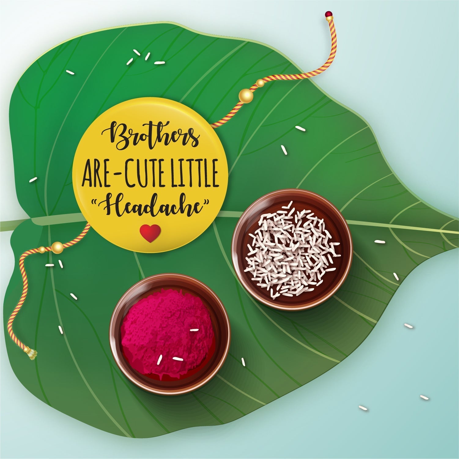 Indianvibez Brothers are Cute Little Headache Metal Rakhi with Fridge Magnet - Kids Rakhi - Distacart