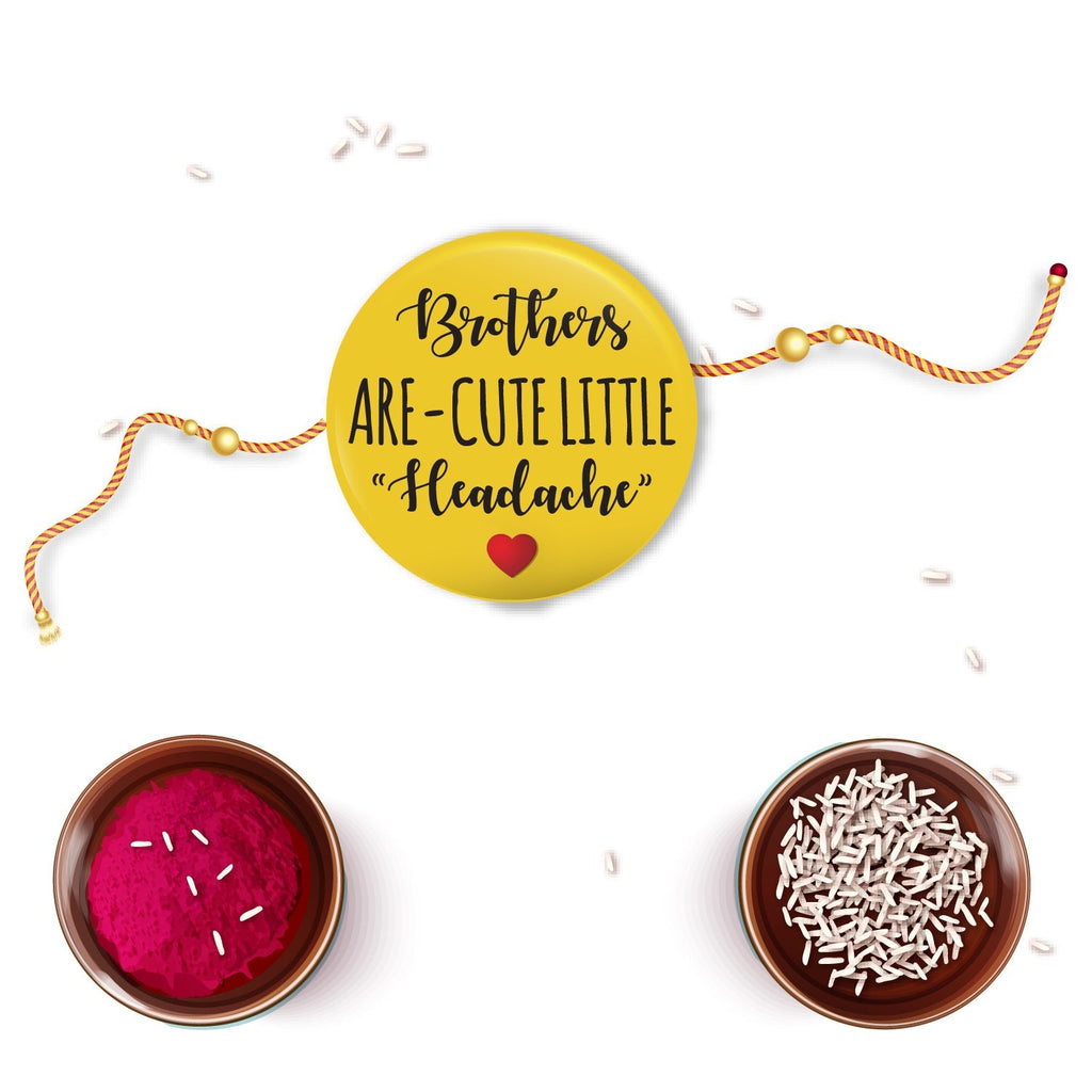 Indianvibez Brothers are Cute Little Headache Metal Rakhi with Fridge Magnet - Kids Rakhi - Distacart