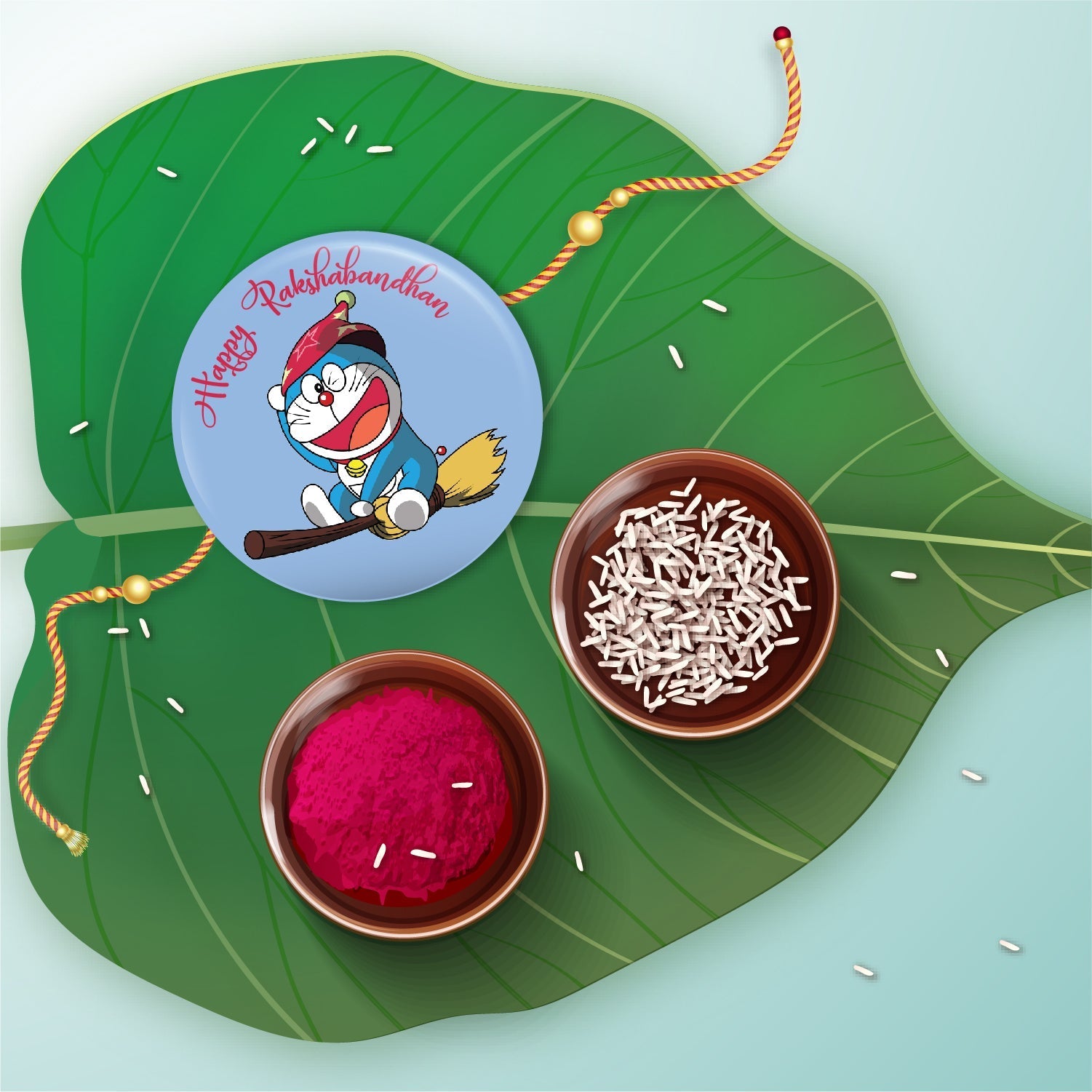 Indianvibez Doraemon Metal Rakhi with Fridge Magnet - Kids Rakhi - Distacart