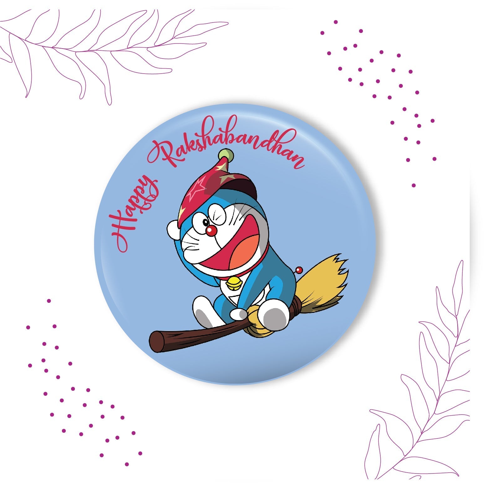 Indianvibez Doraemon Metal Rakhi with Fridge Magnet - Kids Rakhi - Distacart