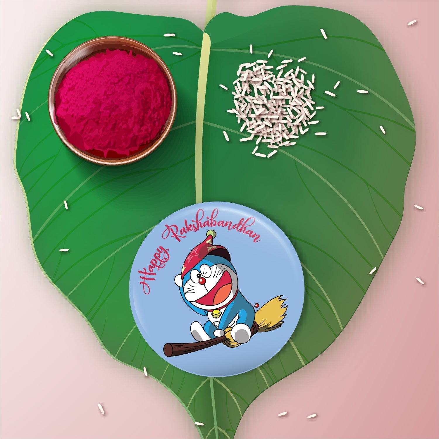Indianvibez Doraemon Metal Rakhi with Fridge Magnet - Kids Rakhi - Distacart
