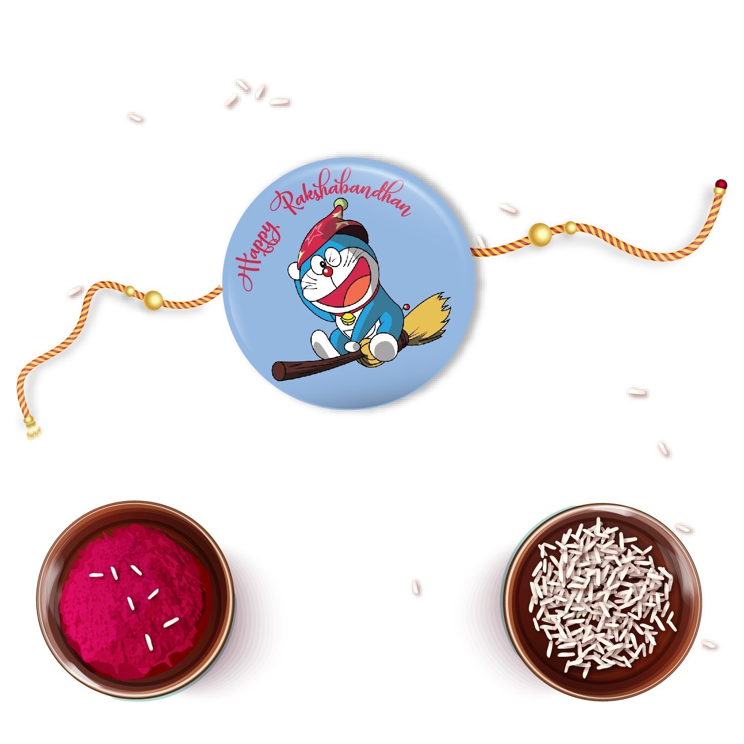 Indianvibez Doraemon Metal Rakhi with Fridge Magnet - Kids Rakhi - Distacart