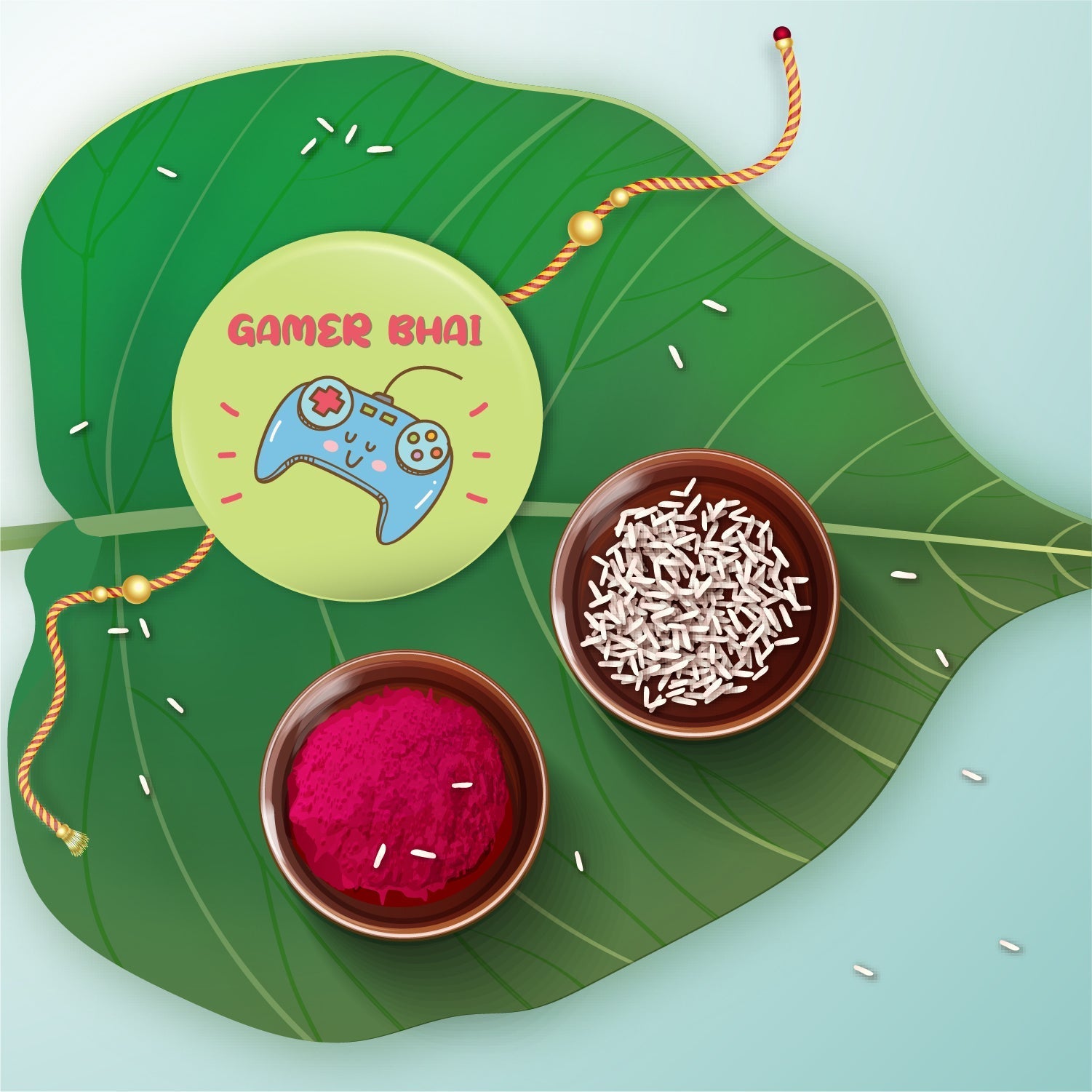 Indianvibez Gamer Bhai Metal Rakhi with Fridge Magnet - Kids Rakhi - Distacart