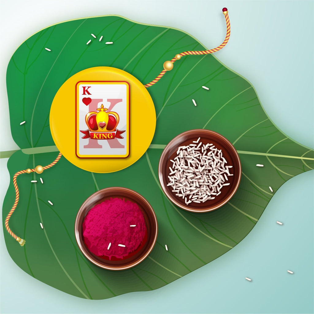 Indianvibez King Bhai Metal Rakhi with Fridge Magnet - Kids Rakhi - Distacart