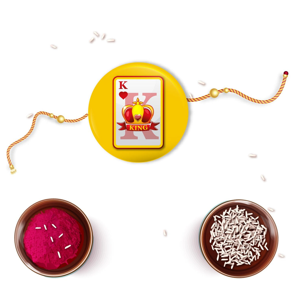 Indianvibez King Bhai Metal Rakhi with Fridge Magnet - Kids Rakhi - Distacart