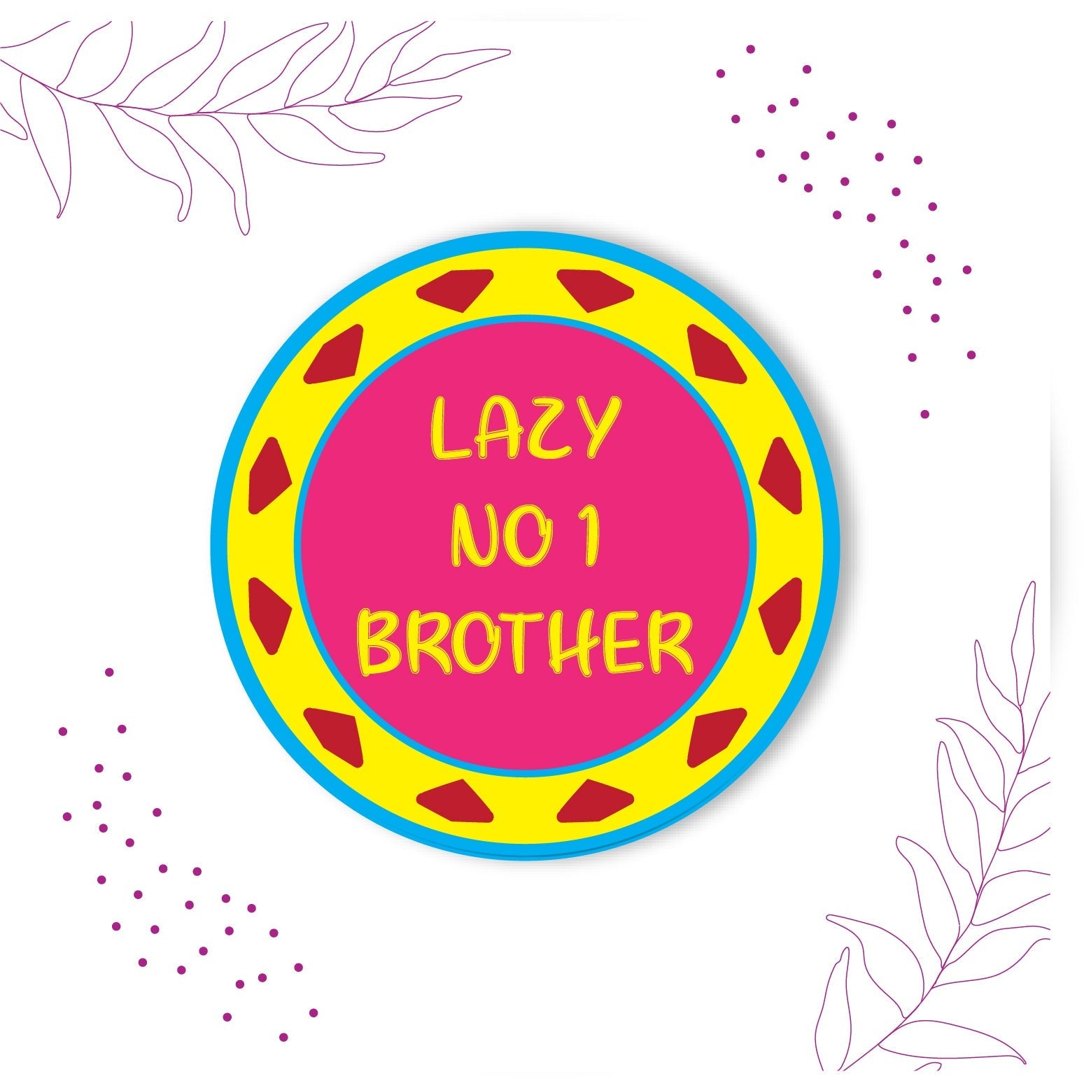 Indianvibez Lazy No 1 Brother Metal Rakhi with Fridge Magnet - Kids Rakhi - Distacart