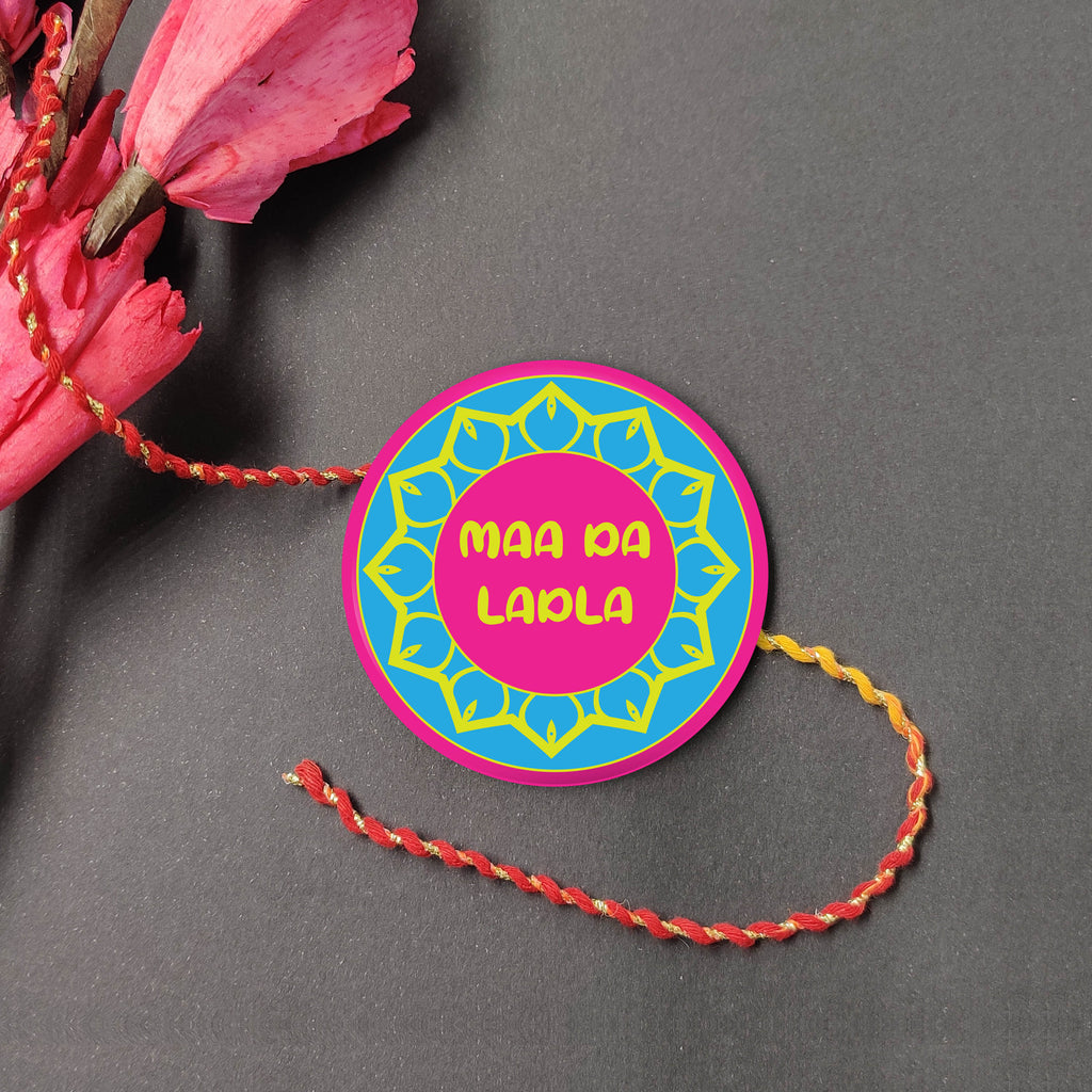 Indianvibez Maa Da Ladla Metal Rakhi with Fridge Magnet - Kids Rakhi - Distacart