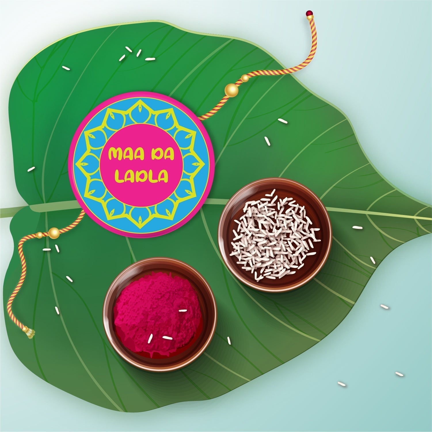 Indianvibez Maa Da Ladla Metal Rakhi with Fridge Magnet - Kids Rakhi - Distacart