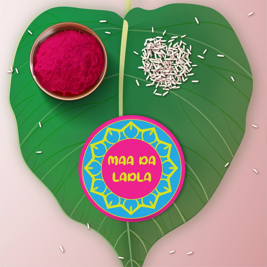 Indianvibez Maa Da Ladla Metal Rakhi with Fridge Magnet - Kids Rakhi - Distacart