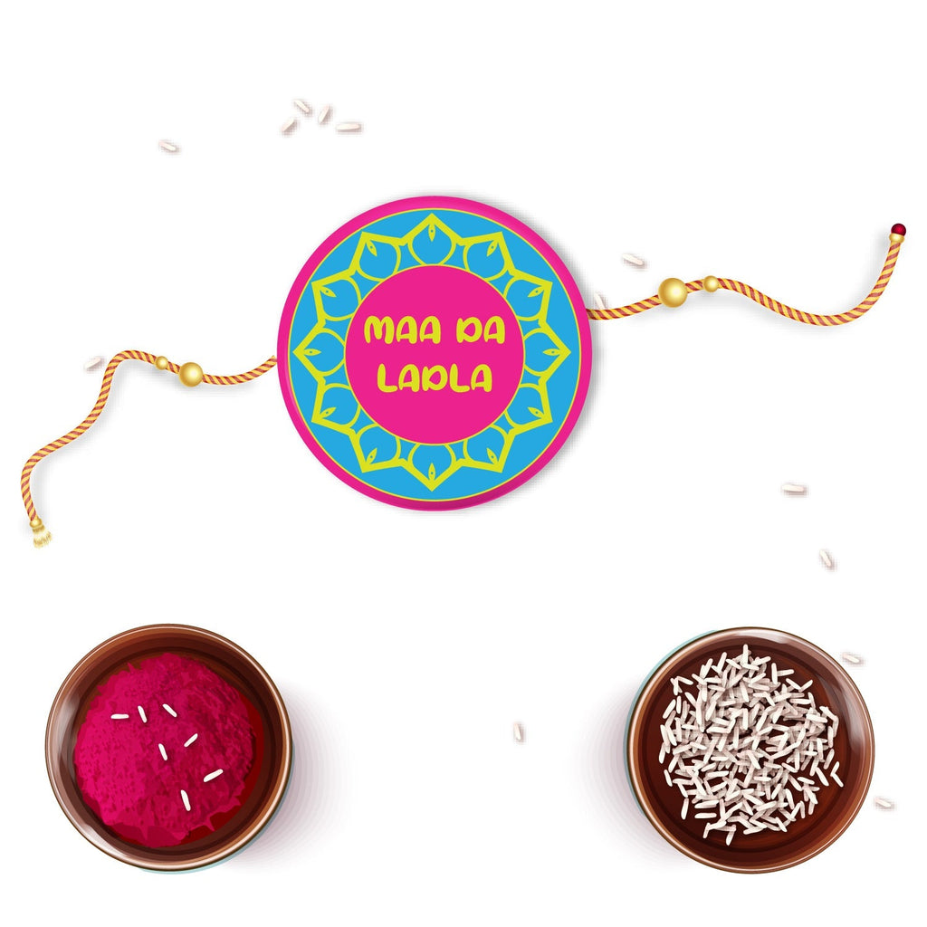 Indianvibez Maa Da Ladla Metal Rakhi with Fridge Magnet - Kids Rakhi - Distacart