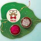 Indianvibez Moustache Bhai Metal Rakhi with Fridge Magnet - Kids Rakhi
