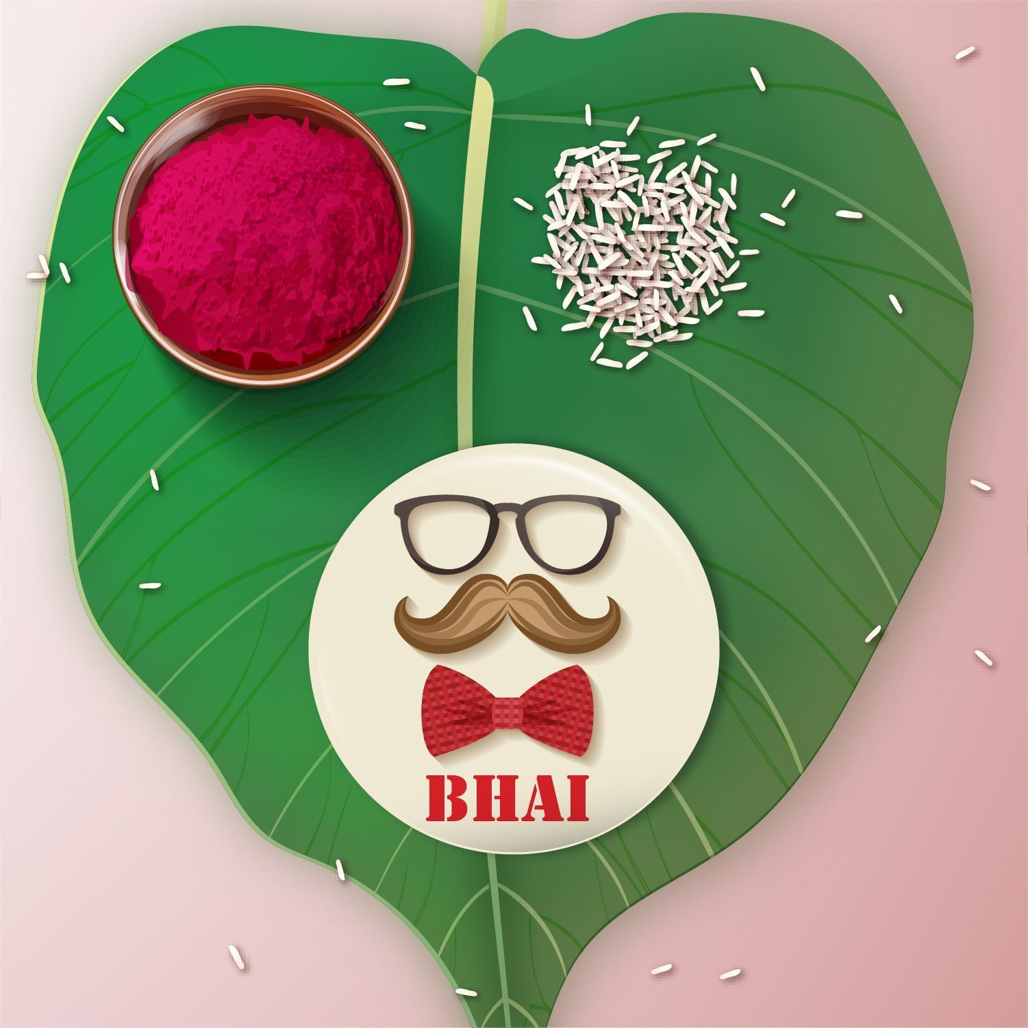 Indianvibez Moustache Bhai Metal Rakhi with Fridge Magnet - Kids Rakhi