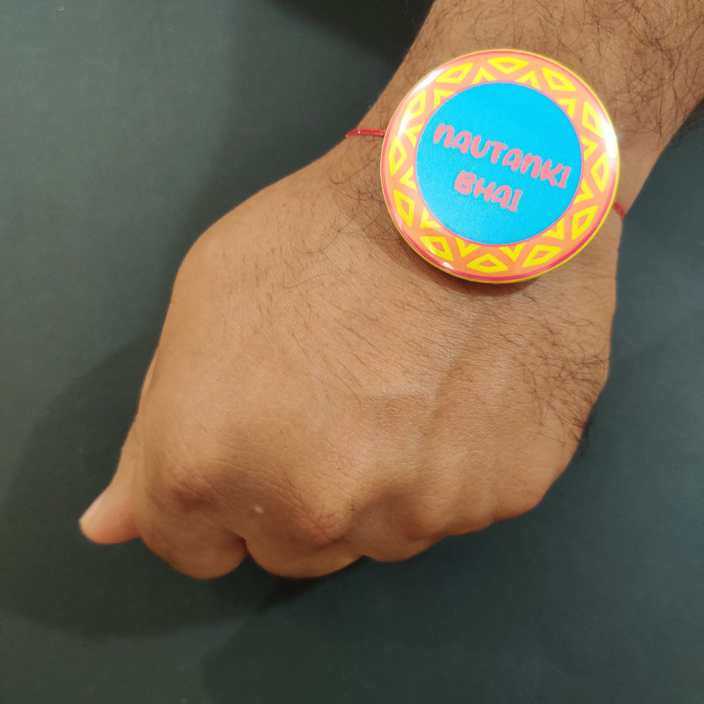 Indianvibez Nautanki Bhai Metal Rakhi with Fridge Magnet - Kids Rakhi - Distacart