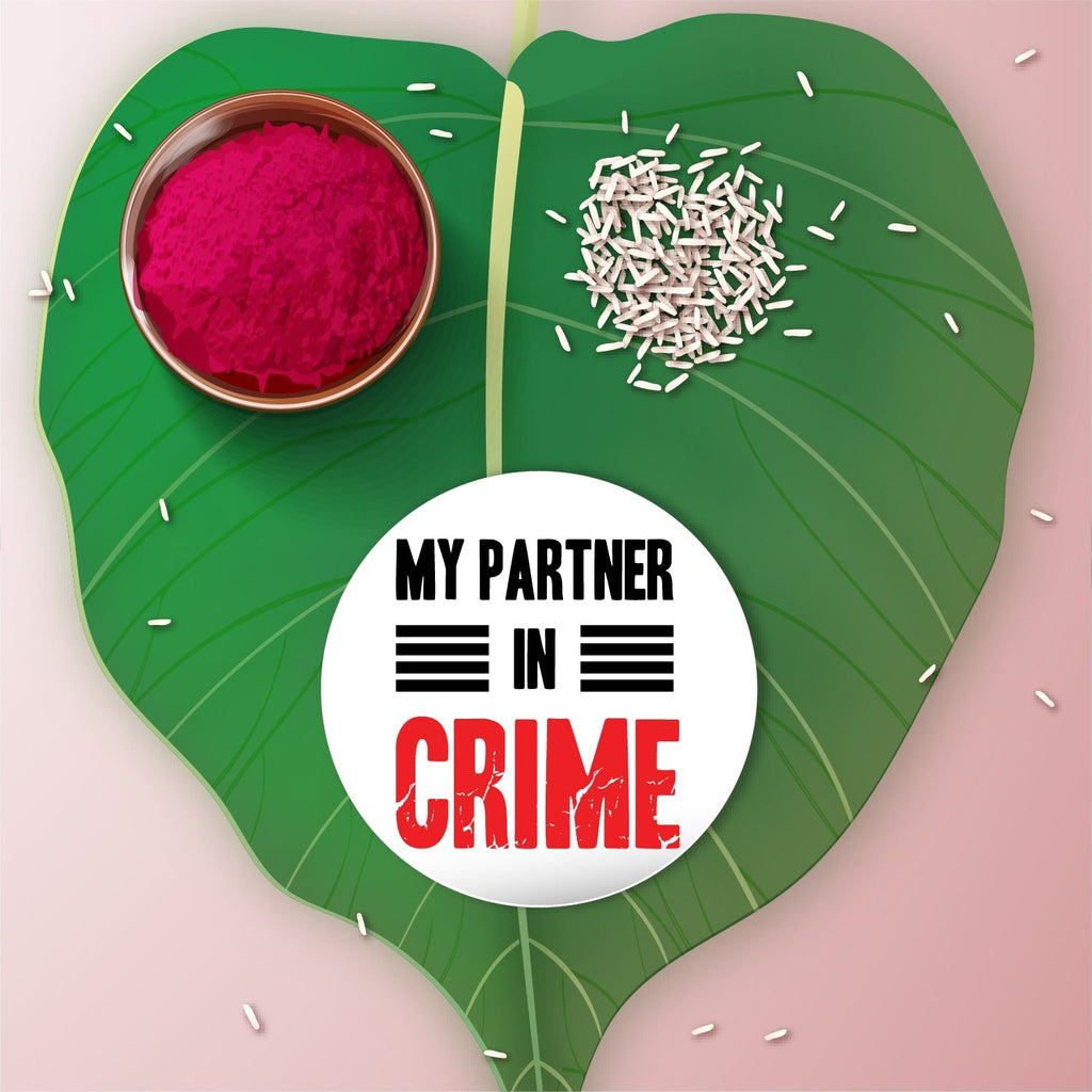 Indianvibez Partner in Crime Metal Rakhi with Fridge Magnet - Kids Rakhi - Distacart