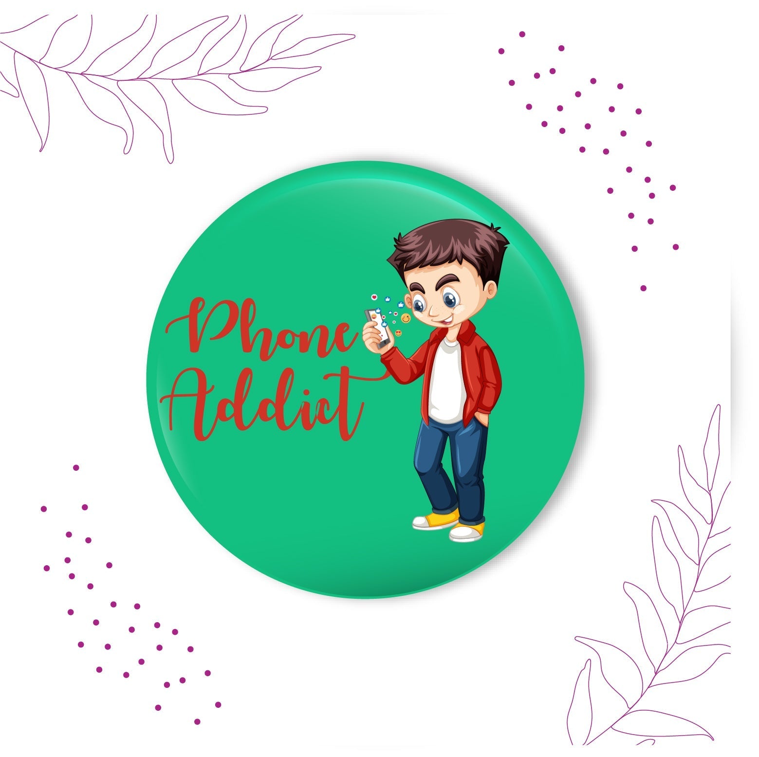 Indianvibez Phone Addict Metal Rakhi with Fridge Magnet - Kids Rakhi - Distacart