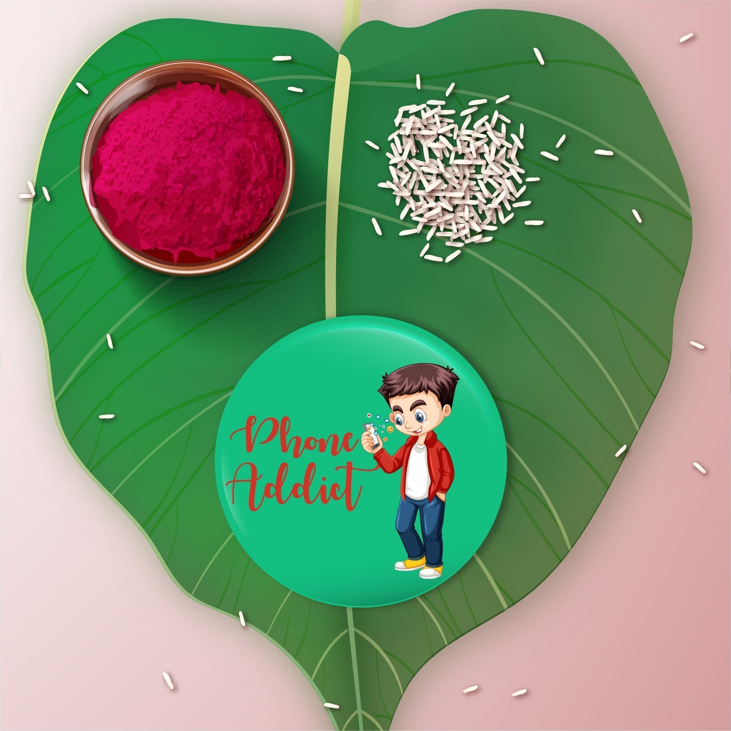 Indianvibez Phone Addict Metal Rakhi with Fridge Magnet - Kids Rakhi - Distacart