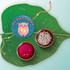 Indianvibez My Piggy Bank Metal Rakhi with Fridge Magnet - Kids Rakhi - Distacart