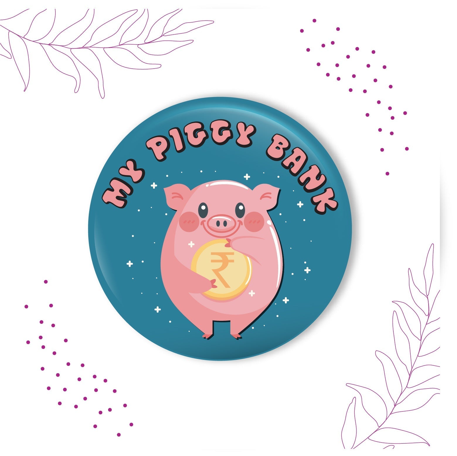 Indianvibez My Piggy Bank Metal Rakhi with Fridge Magnet - Kids Rakhi - Distacart