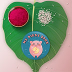 Indianvibez My Piggy Bank Metal Rakhi with Fridge Magnet - Kids Rakhi - Distacart