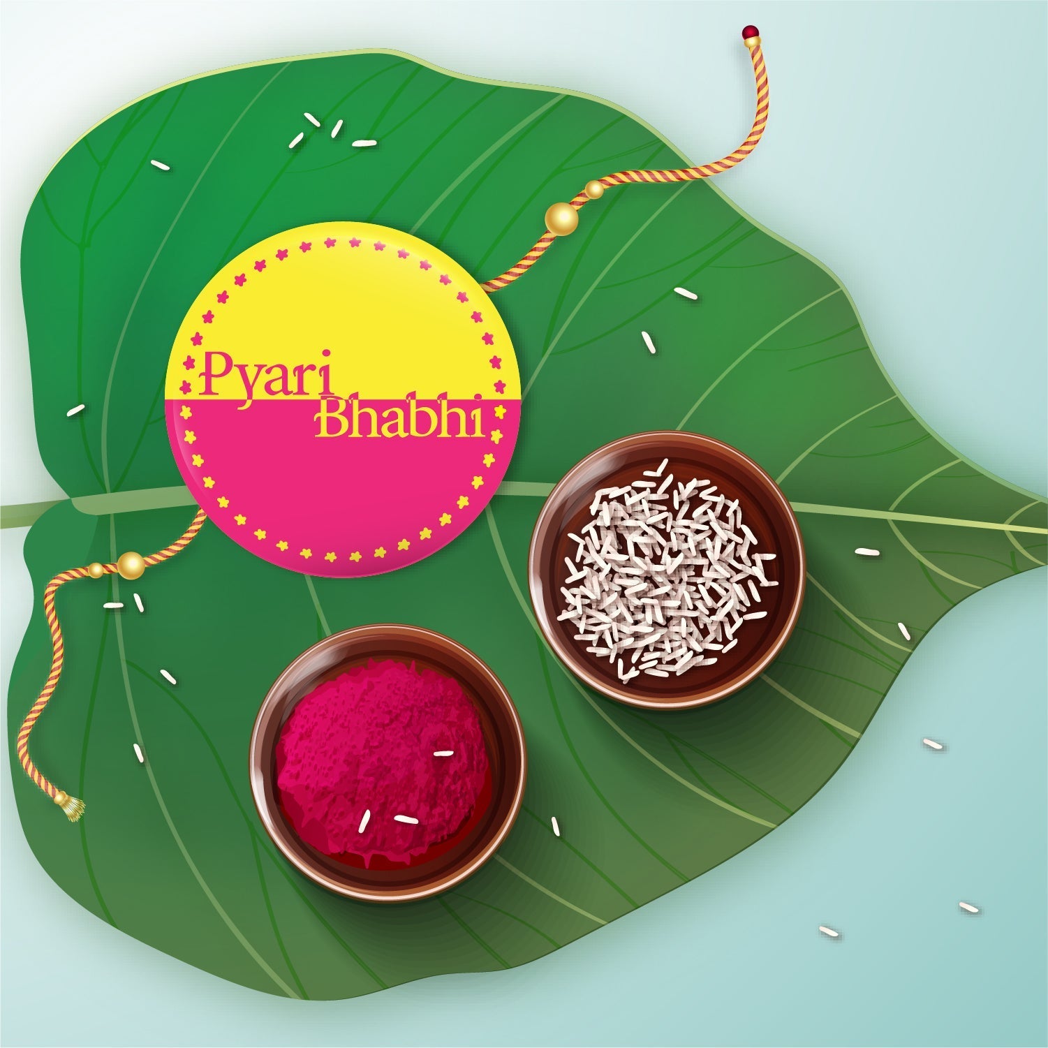 Indianvibez Pyari Bhabhi Metal Rakhi/Lumba with Fridge Magnet - Kids Rakhi - Distacart