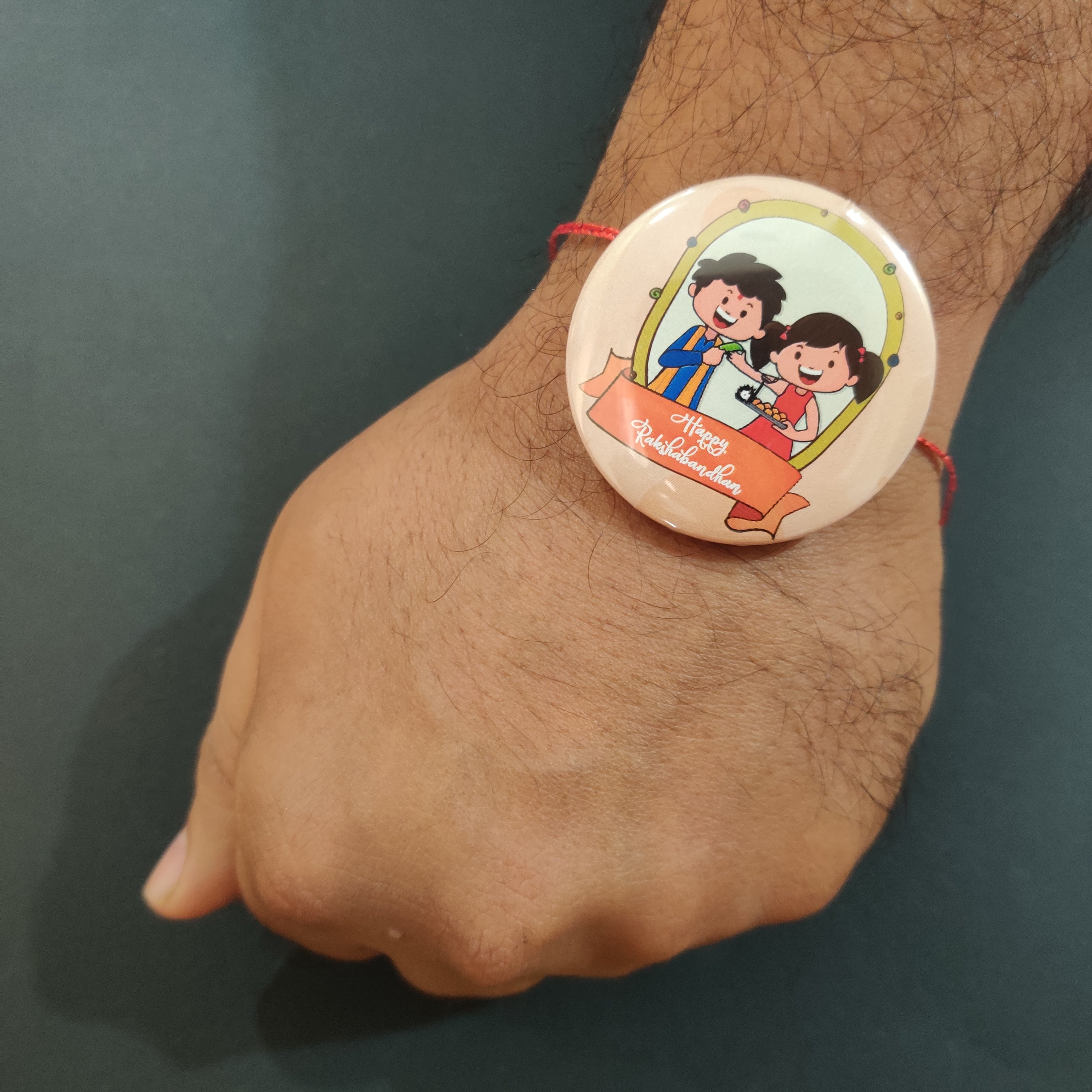Indianvibez Happy Raksha Bandhan Metal Rakhi with Fridge Magnet - Kids Rakhi - Distacart