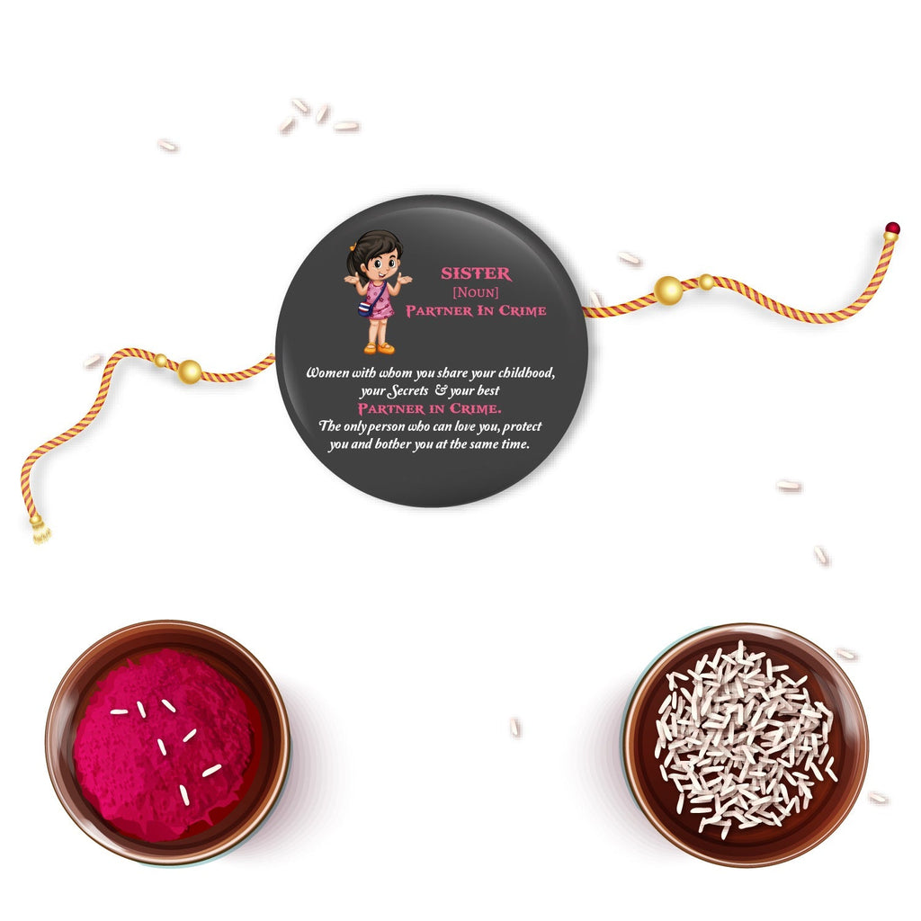 Indianvibez Sister Metal Rakhi/Lumba with Fridge Magnet - Kids Rakhi - Distacart