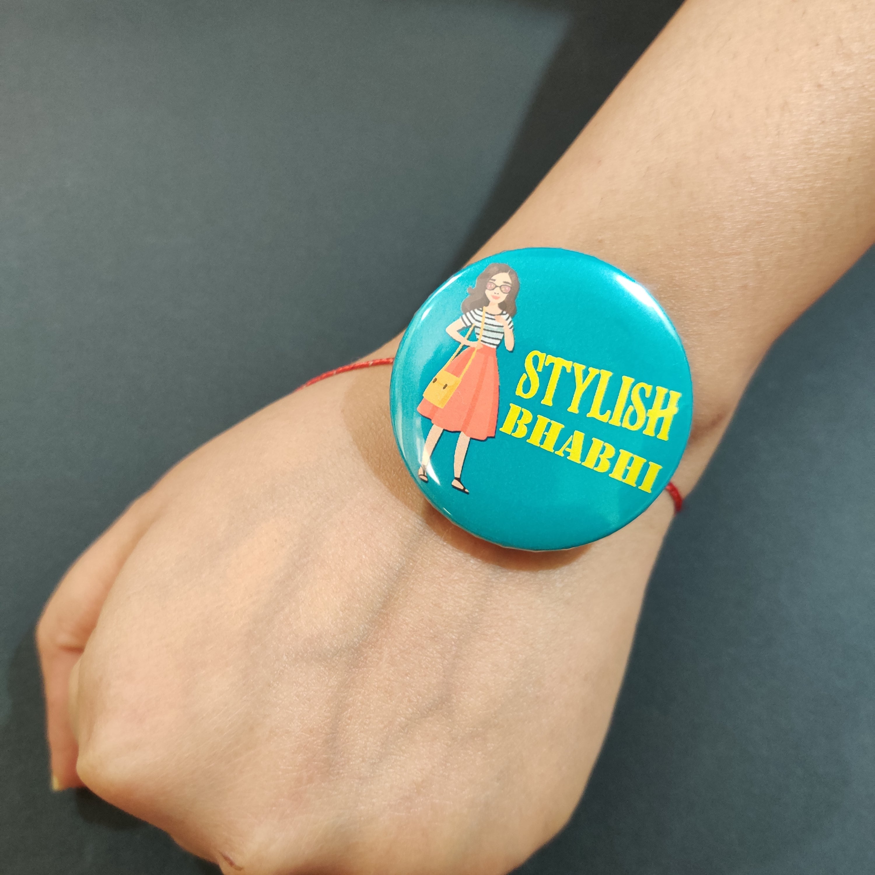 Indianvibez Stylish Bhabhi Metal Rakhi/Lumba with Fridge Magnet - Kids Rakhi - Distacart