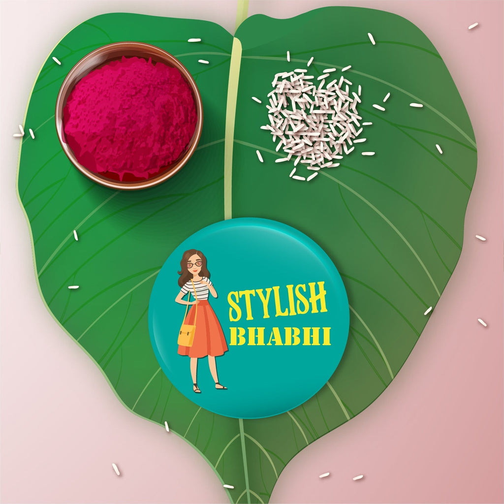 Indianvibez Stylish Bhabhi Metal Rakhi/Lumba with Fridge Magnet - Kids Rakhi - Distacart