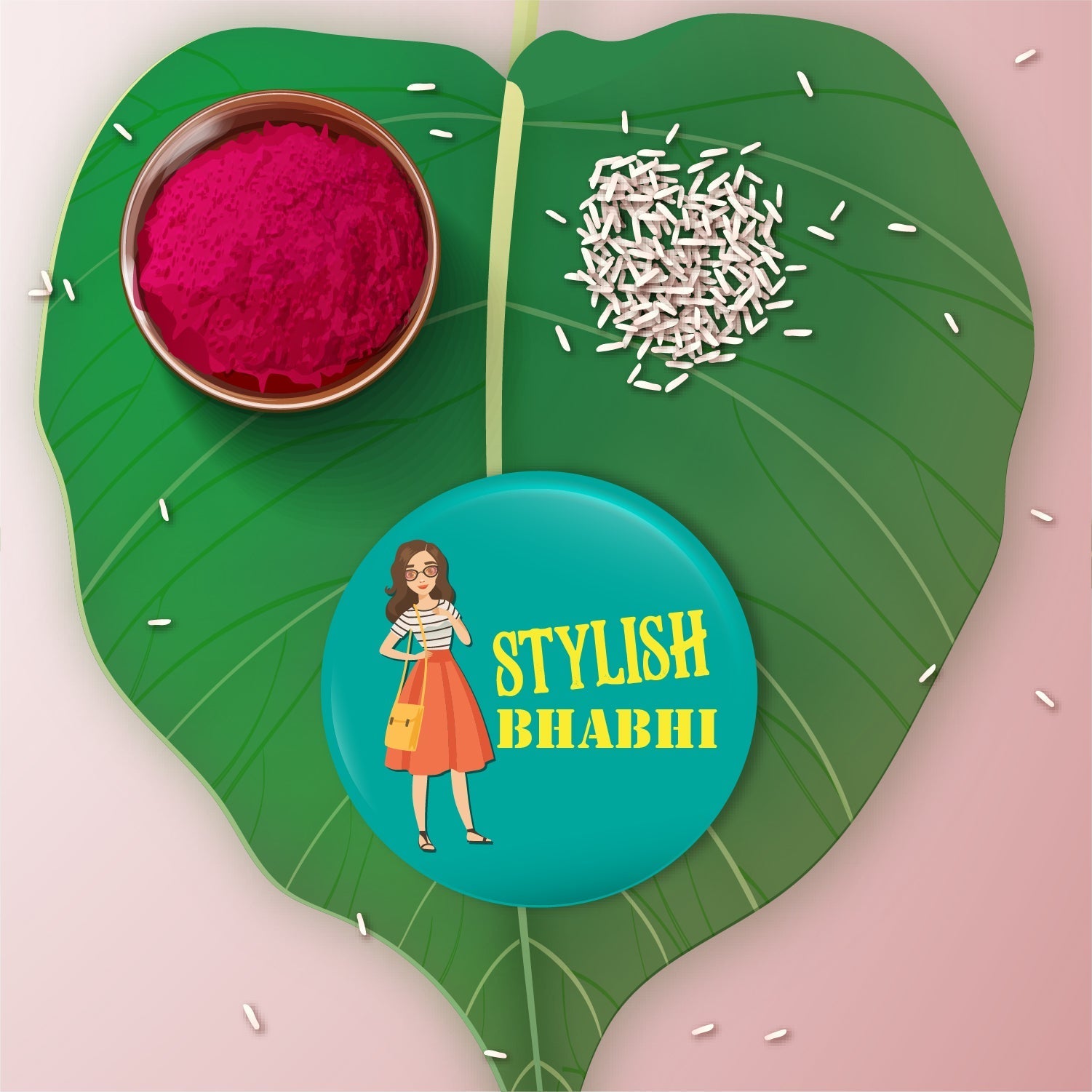 Indianvibez Stylish Bhabhi Metal Rakhi/Lumba with Fridge Magnet - Kids Rakhi - Distacart