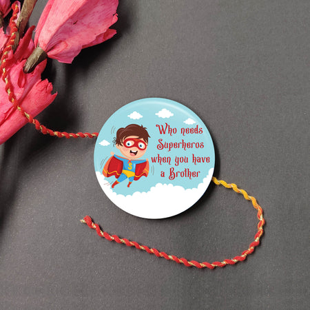 Indianvibez Superhero Metal Rakhi with Fridge Magnet - Kids Rakhi