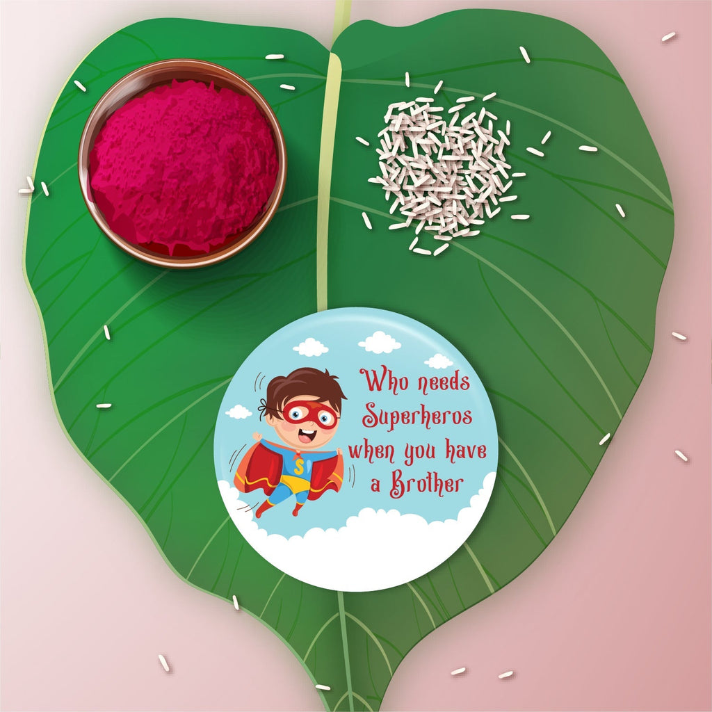 Indianvibez Superhero Metal Rakhi with Fridge Magnet - Kids Rakhi - Distacart