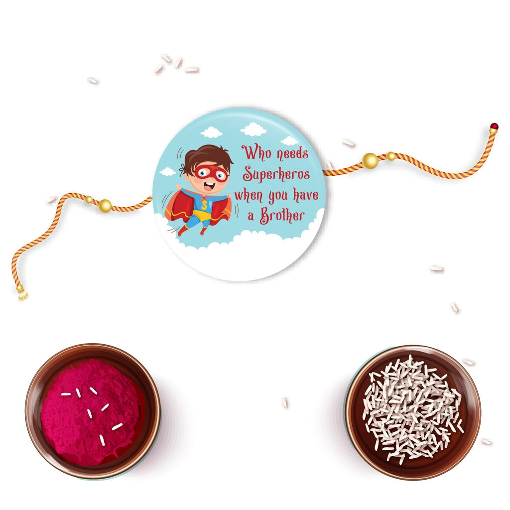Indianvibez Superhero Metal Rakhi with Fridge Magnet - Kids Rakhi - Distacart