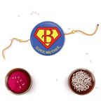 Indianvibez Super Brother Metal Rakhi with Fridge Magnet - Kids Rakhi - Distacart