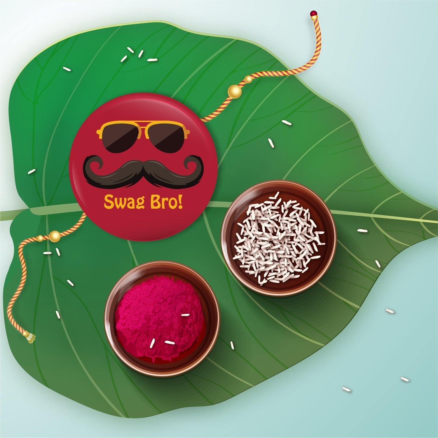 Indianvibez Swag Bro Metal Rakhi with Fridge Magnet - Kids Rakhi - Distacart