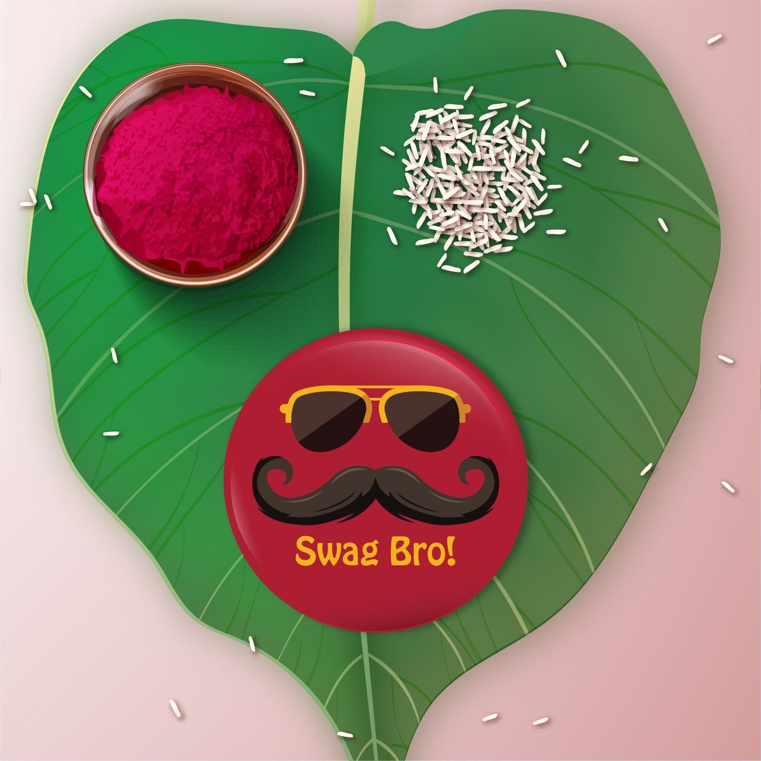 Indianvibez Swag Bro Metal Rakhi with Fridge Magnet - Kids Rakhi - Distacart