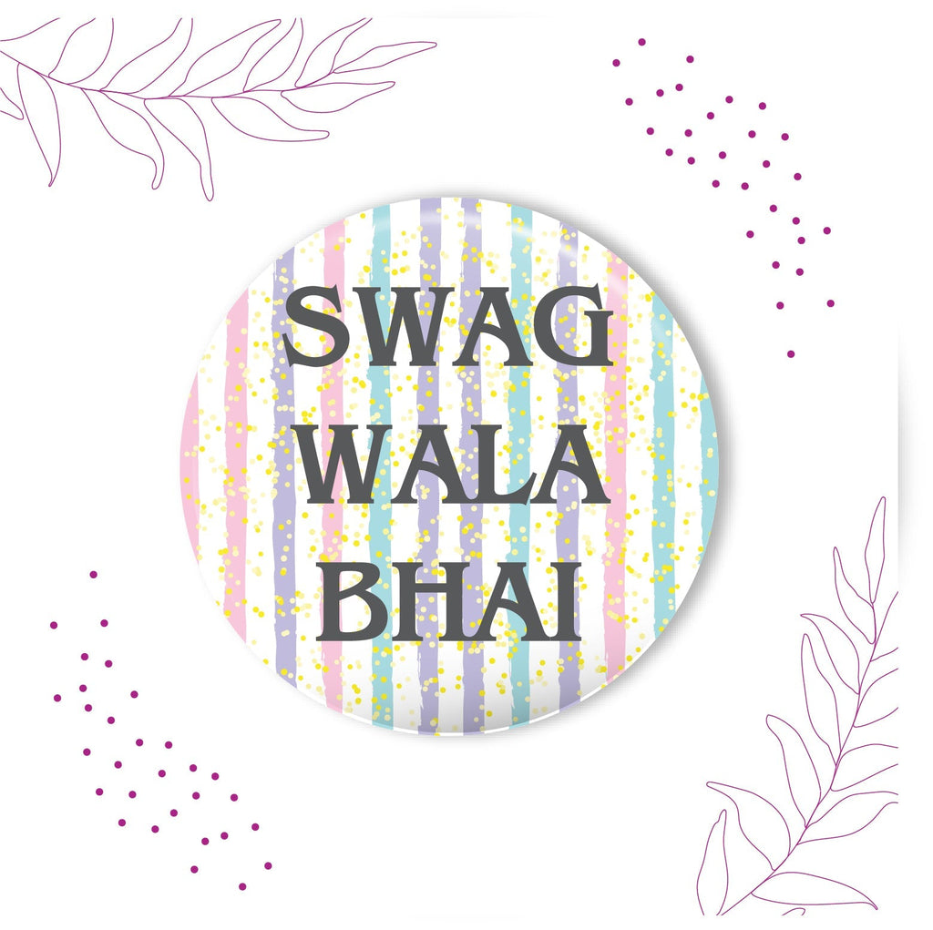 Indianvibez Swag Wala Bhai Metal Rakhi with Fridge Magnet - Kids Rakhi - Distacart