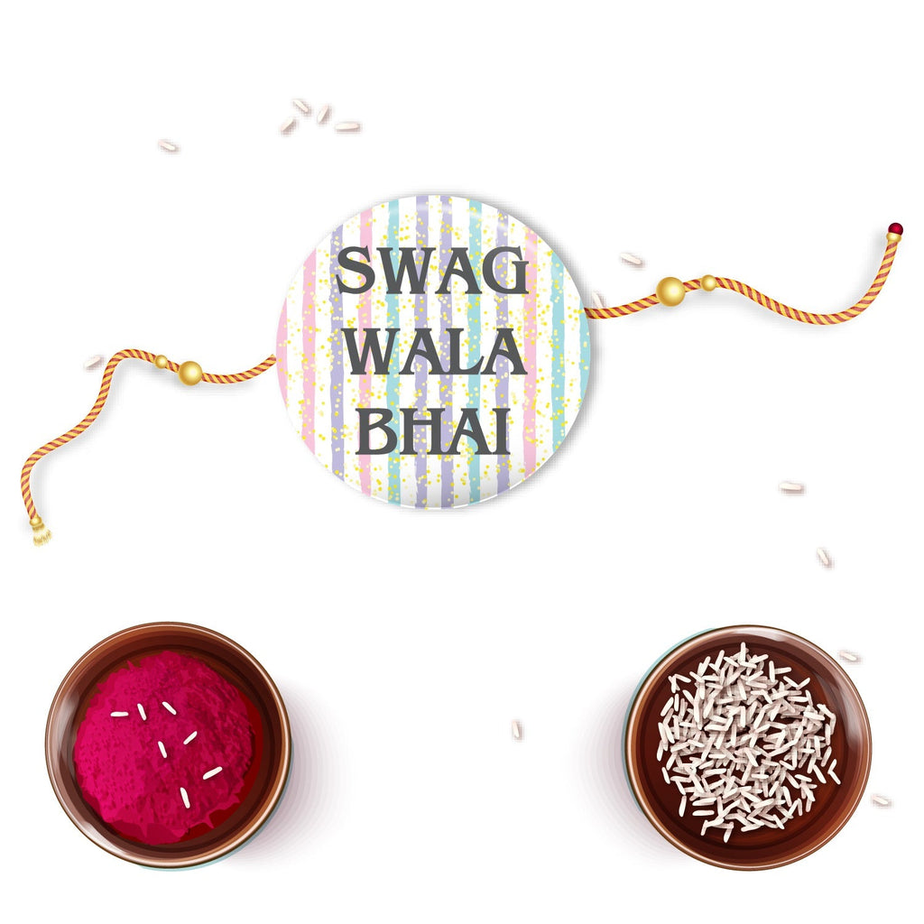 Indianvibez Swag Wala Bhai Metal Rakhi with Fridge Magnet - Kids Rakhi - Distacart
