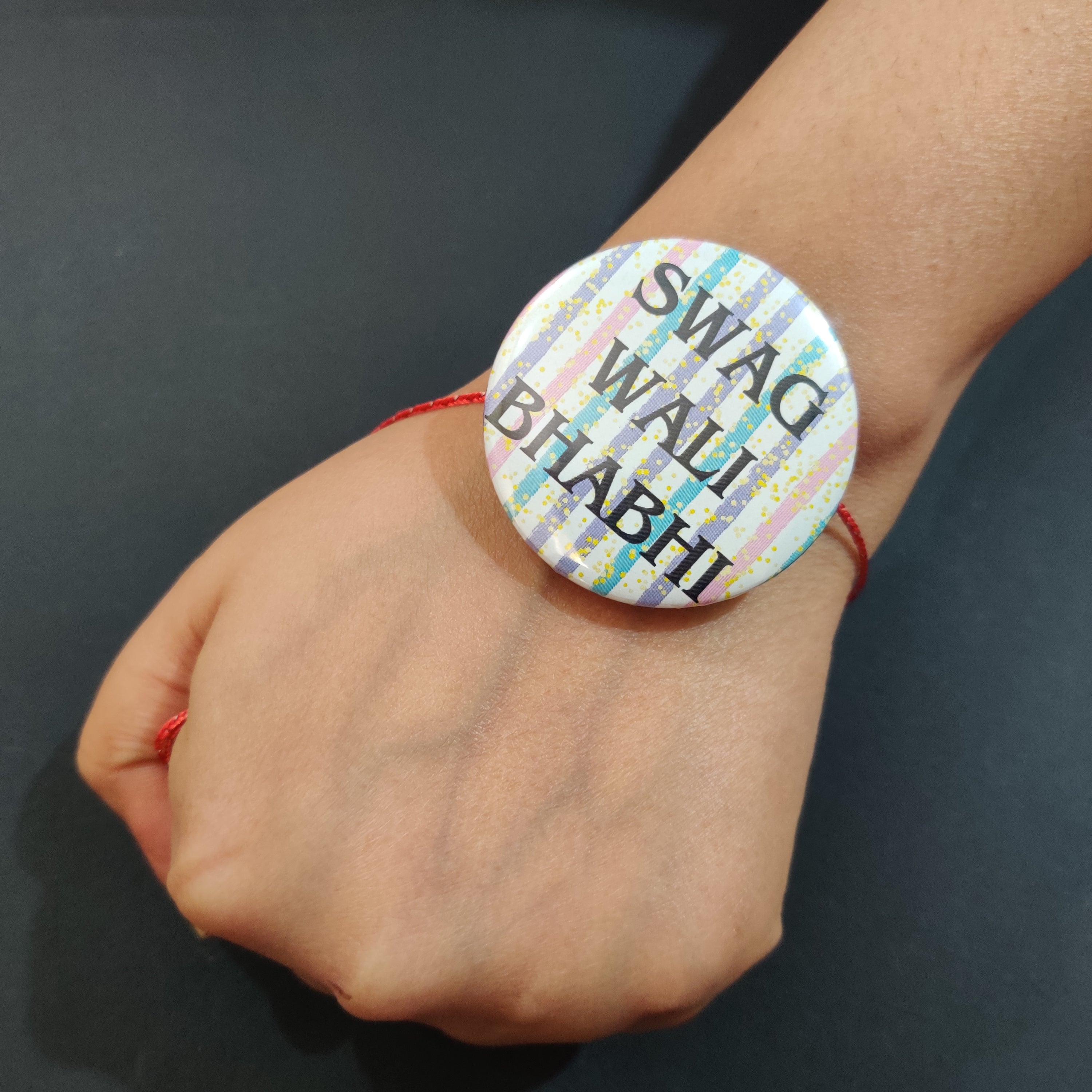 Indianvibez Swag Wali Bhabhi Metal Rakhi/Lumba with Fridge Magnet - Kids Rakhi - Distacart